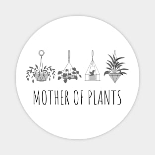 Mother of Plants Black and White Cute Plant Doodle Magnet